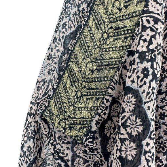 Brochu Walker Silk Blouse Size M Bohemian Relaxed Fit Dolman Sleeve Layered Top - Picture 4 of 7